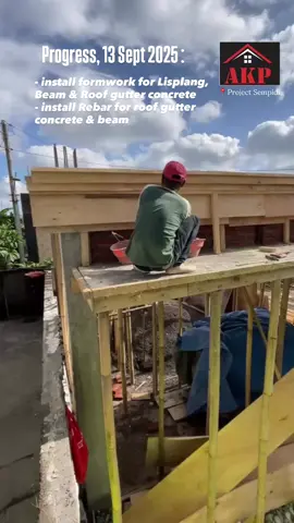 Progress, 13 Sept 2025 : 📍Project Sempidi - install formwork for Lisplang, Beam & Roof gutter concrete - install Rebar for roof gutter concrete & beam  #generalcontractor #kontraktorbali #kontruksi #fyp #fyppppppppppppppppppppppp 