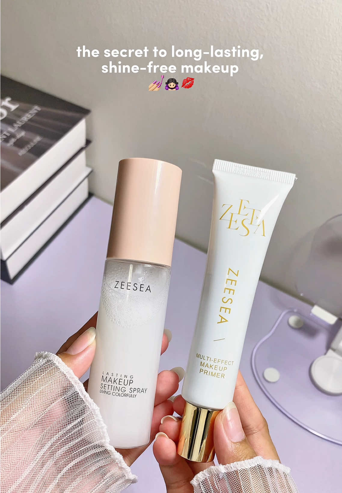 keep your makeup fresh and matte from morning to night 🫦💫 #fyp #zeesea #zeeseacosmetics #primer #settingspray 