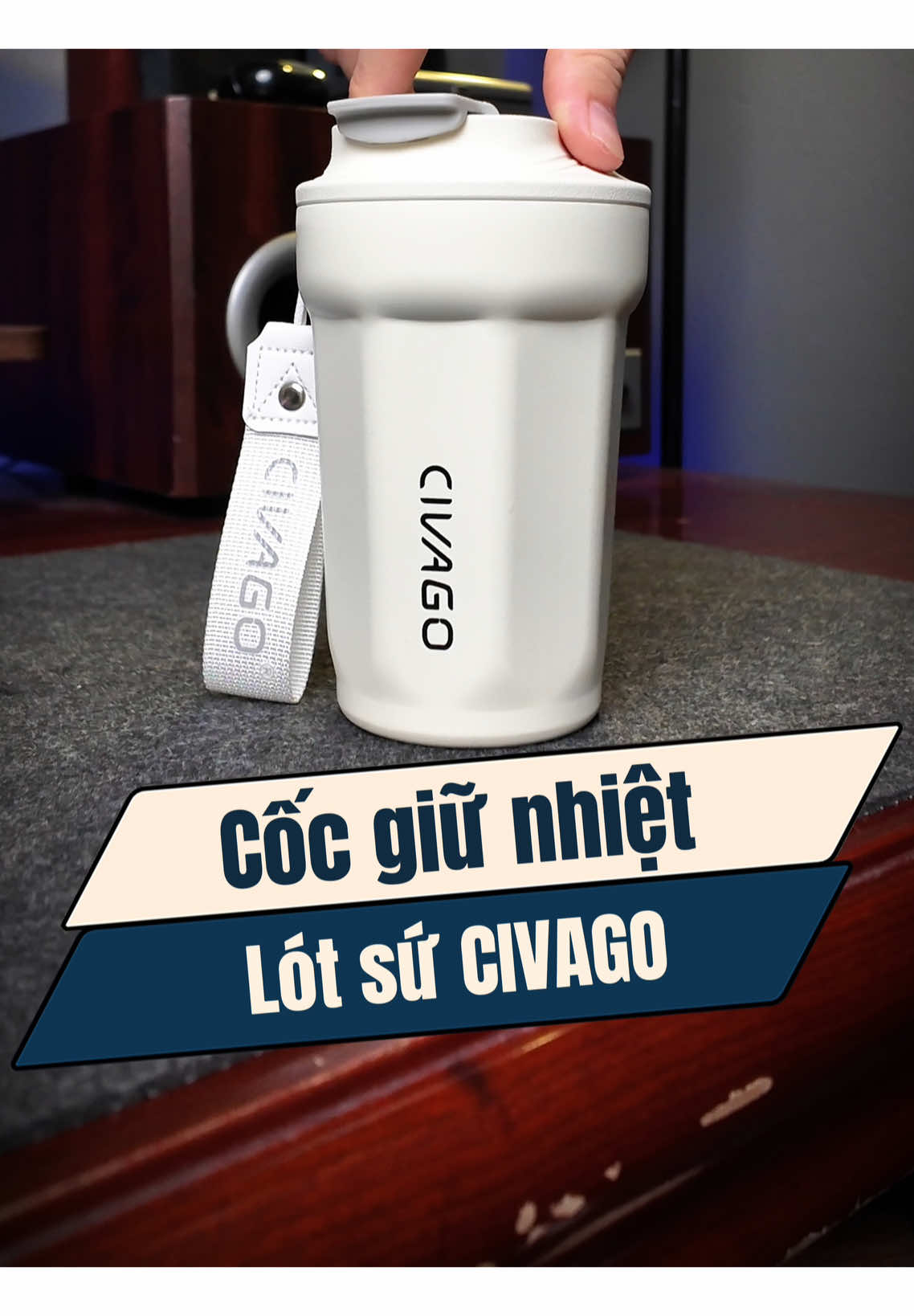Ly giữ nhiệt tráng sứ này uống trà hay cafe ngon hơn cốc inox nha #hoangkhoireview #cocgiunhiet 