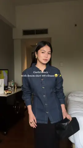 Best purchase! Linea Denim shirt  cuma 100 ribuan ✨💙 #fyp #kemejawanita #tiktokviral #fashiontiktok #fitcheck 