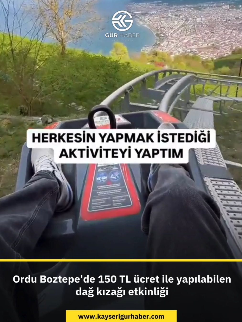 Ordu Boztepe'de 150 TL ücret ile yapılabilen dağ kızağı etkinliği #haber #life #live #me