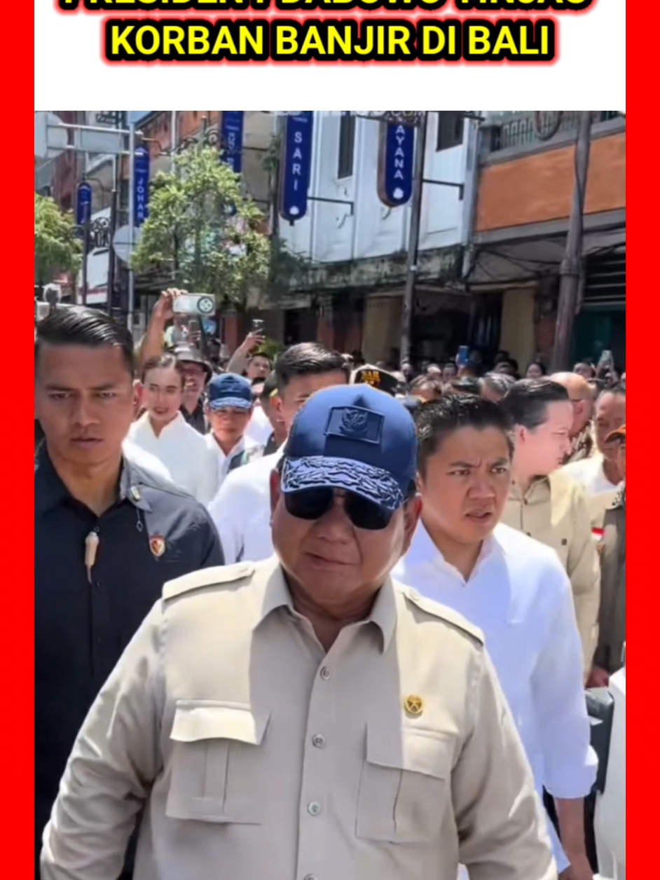 Preaiden prabowo tinjau korban banjir di bali