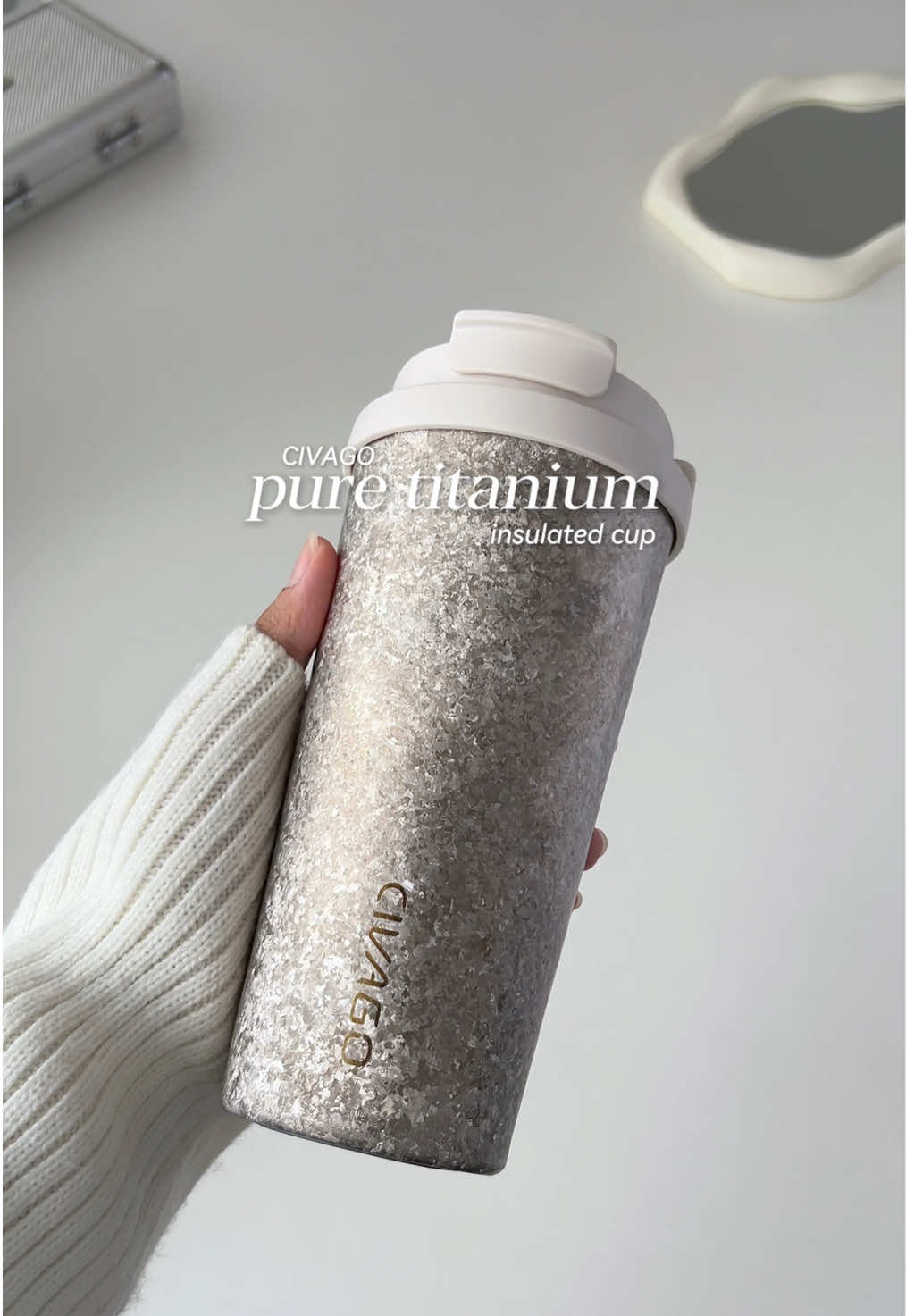 Morning coffee upgrade ⭑.ᐟ☕—0 heavy metals, pure titanium, no metal taste, no stains✨ #coffeemug #coffeecup #hotandcold #insulatedtumbler #civago 
