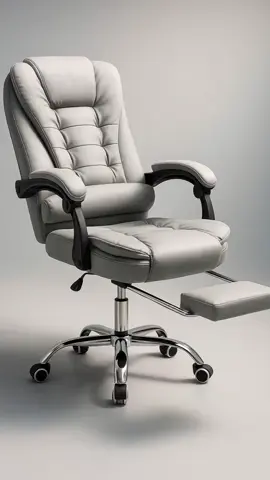 Cadeira Presidente Cinza - Ergonômica com Apoio para os Pés e Encosto Ajustável #cadeira