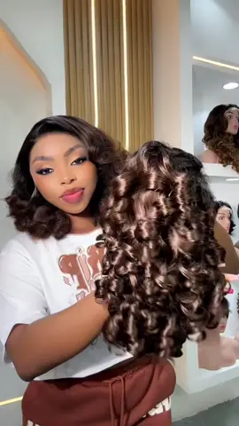 This color sold out before we posted it but it is back in stock lovelies. Colour 1B/4  🌸Double drawn Fumi bounce in length 16” 🌸When you comb it out , looks exactly as she has on her head  🌸Full frontal with Swiss lace  🌸Can be dyed , coloured  🌸Price :9800 #fyp #humanhair #remywigs #viral #smallbusinesss 