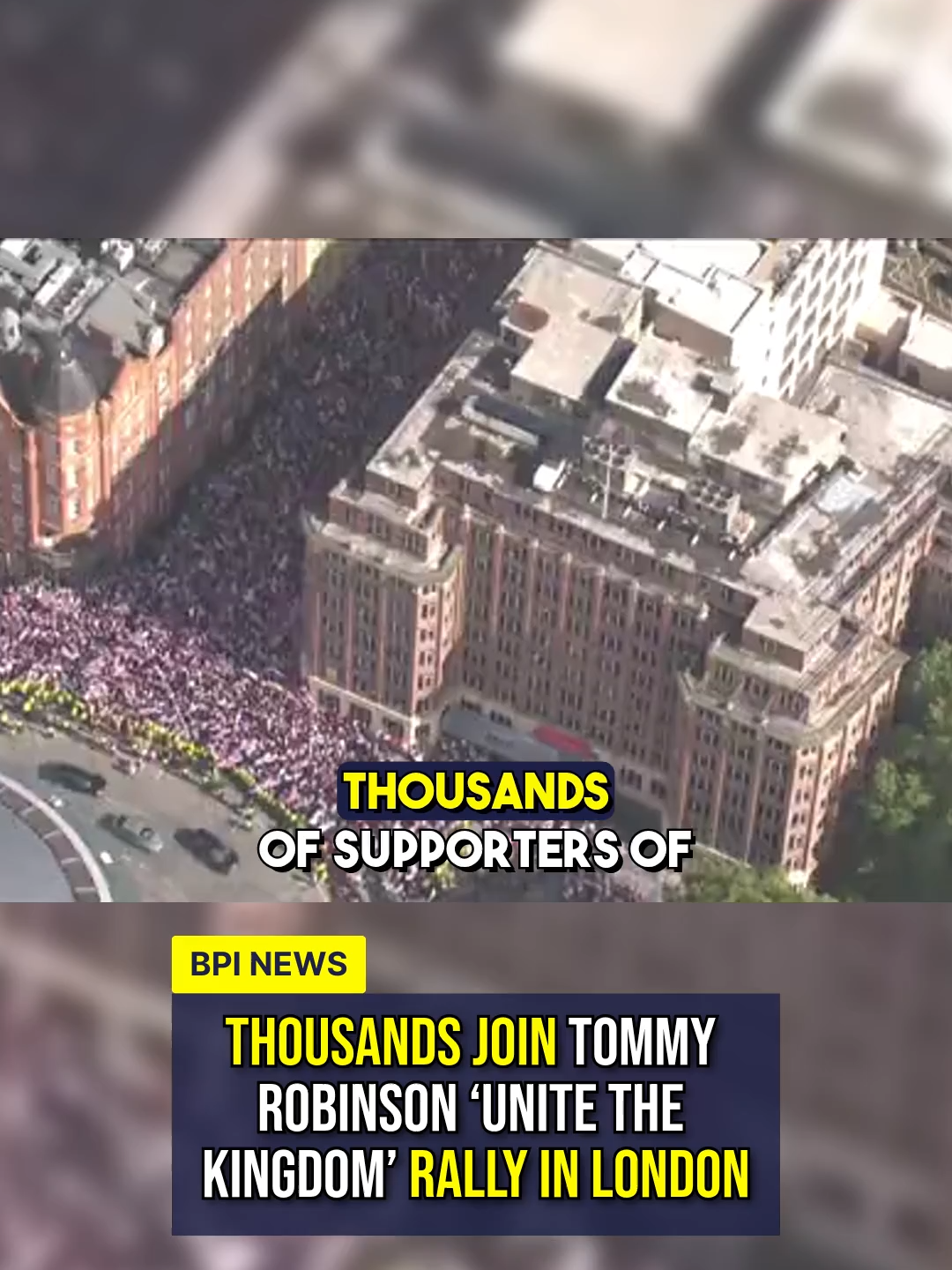 Thousands of Tommy Robinson supporters marched in London draped in flags, chanting “Charlie” in tribute to Charlie Kirk.  The Unite the Kingdom rally is converging on Whitehall, where Stand Up To Racism counter-protesters are also marching. Police deployed 1,000 officers.  #London