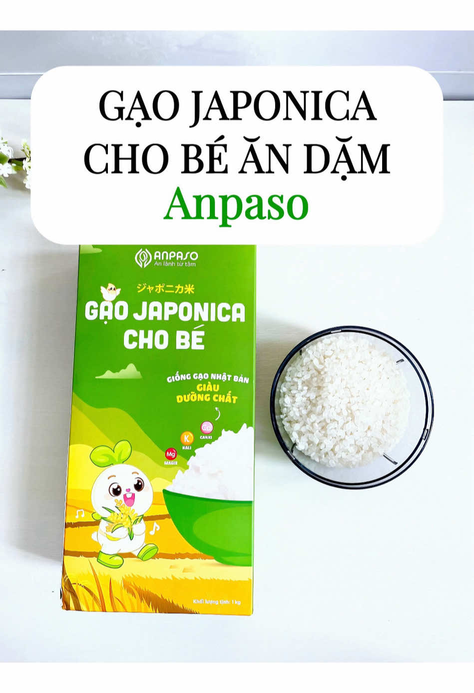Gạo Japonica cho bé ăn dặm Anpaso #mesocreviewbaby #anpaso #gaojaponica #gaoanpaso #mebimsua 
