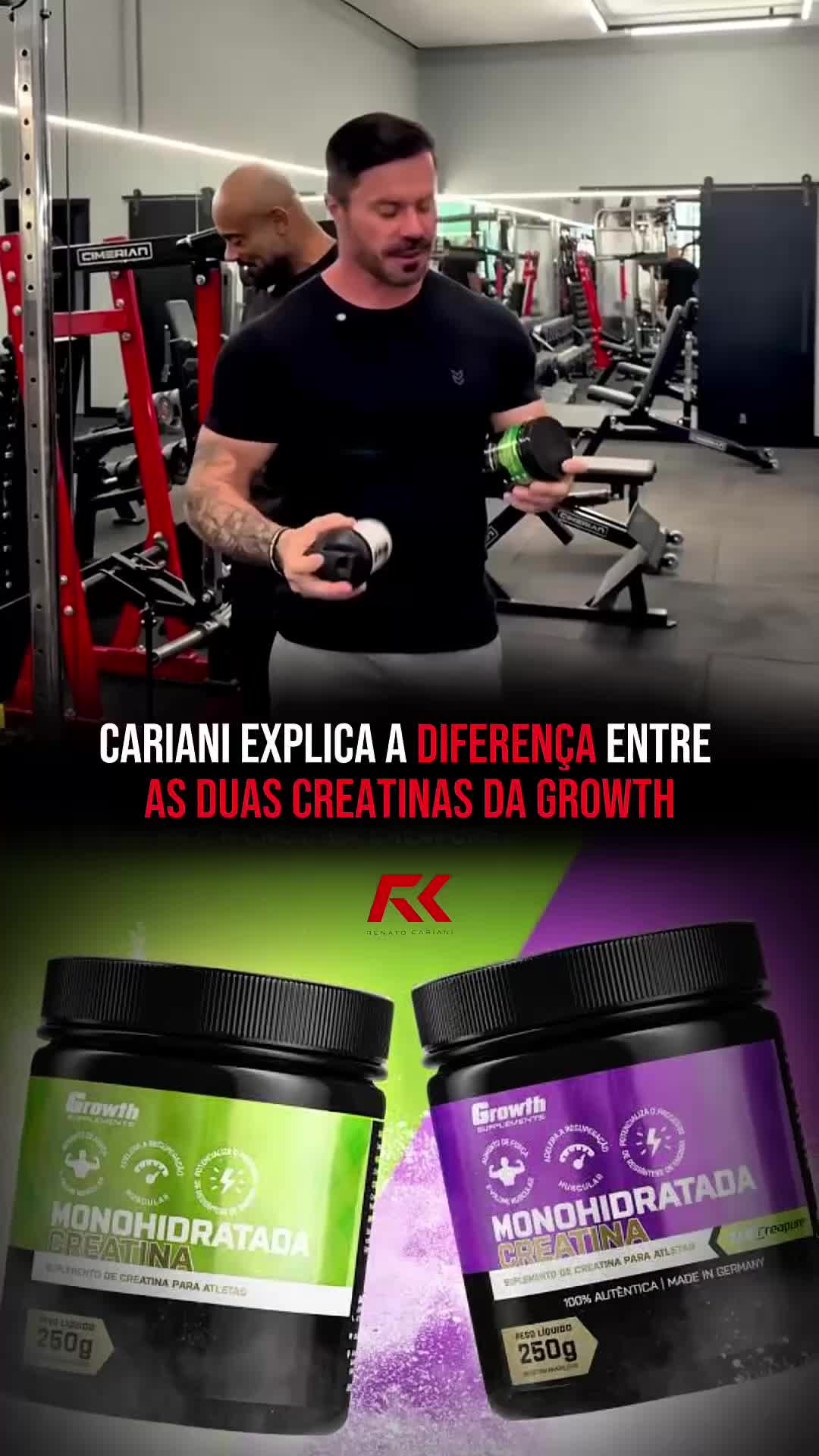 🚨 Na @growthsupplements você encontra duas creatinas: a tradicional e a versão Creapure®. A diferença é simples: a tradicional entrega resultado de forma acessível, enquanto a Creapure® tem aquele selo extra de pureza e controle internacional. No fim, ambas têm o mesmo objetivo: turbinar sua performance e te ajudar a evoluir no shape. O resto é só escolher qual combina mais com você! 🔥