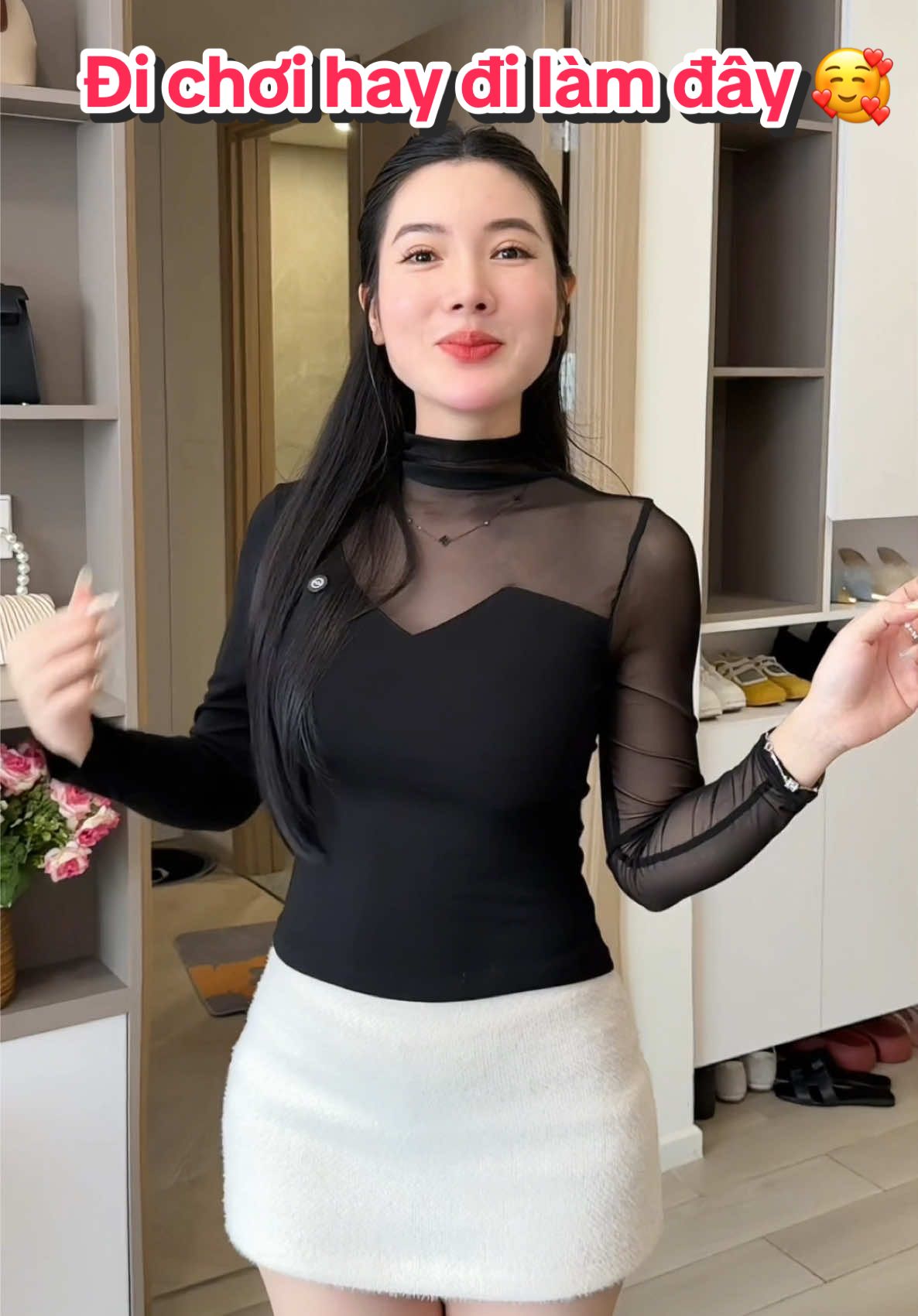 Áo xinh mặc đi chơi hay đi làm đều đẹp #hachuotbach #aothunnuphoiluoi 