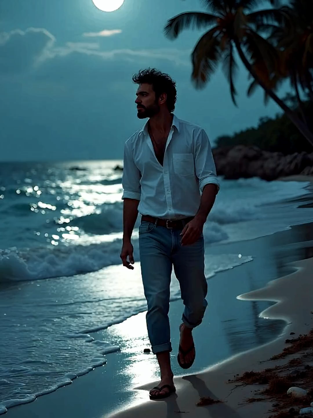 Handsome Man Walking on the Beach - Video is made by Filmora using Filmstock (https://www.wondershare.com/) and lots of creativity 😉 Idea & music by 