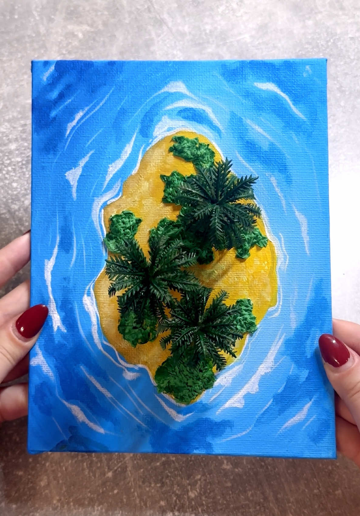 🏝️ She just wants a trip to an island… so she creates one on a tiny canvas 🌊✨ #peakseason #globalstreet 