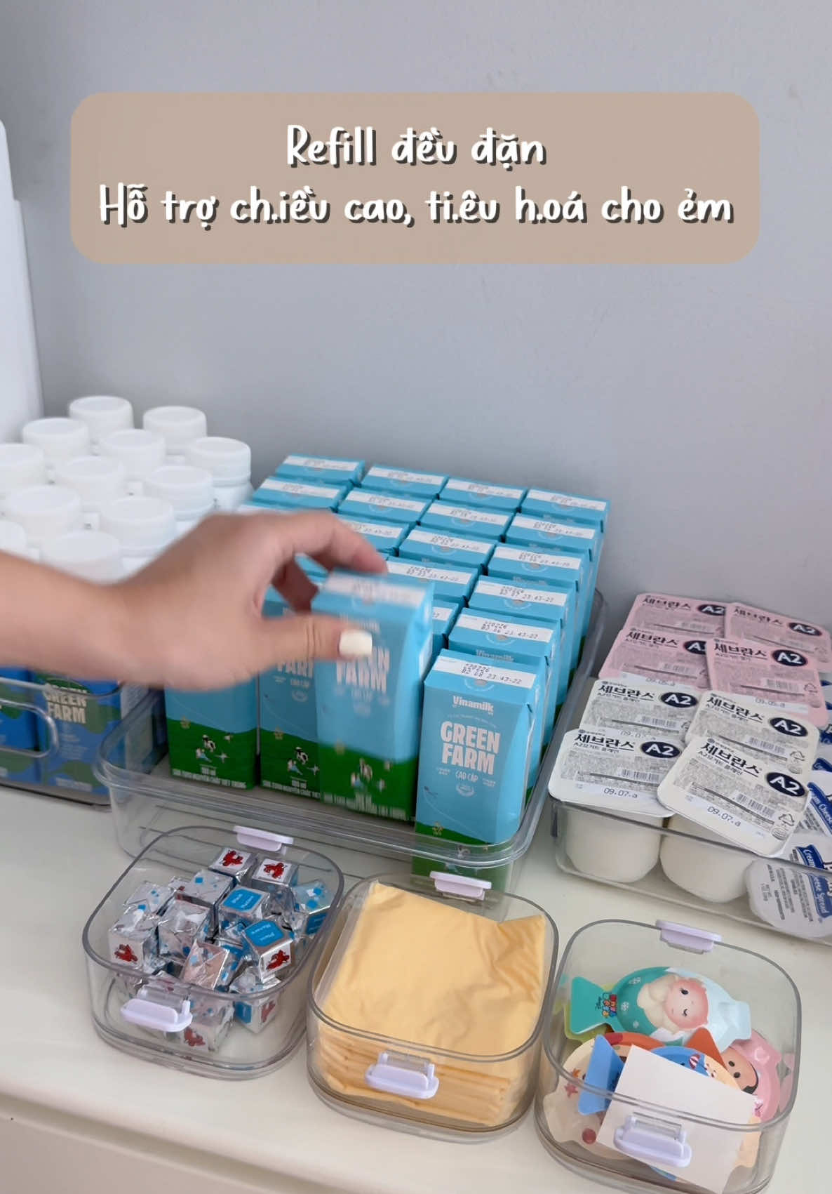 Mỗi lần refill là phải chật tủ mới vừa lòng😆 #refill #suayeuoi #xuhuong #greenfarm #suachobe 