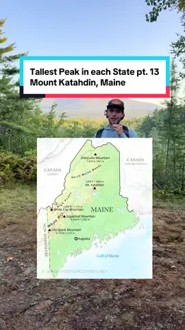 Mount Katahdin, ME Elevation: 5,269 ft or 1,606 m Trail: Helon Taylor, Knifes Edge, Saddle,  and Chimney Pond Loop. Gain: 4,000 ft or 1,219 m Length: 10 miles or 16 km Time: 8-12 hours Difficulty: 8/10   #Hiking #mointains #katahdin #maine #Outdoors 