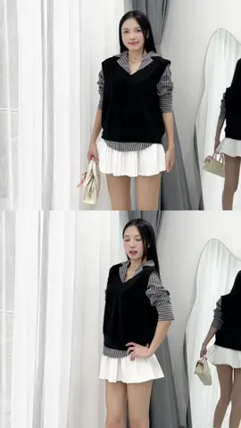 Áo thun nữ sơ mi kèm gile #vuvystore #thuhoai131220 #review #xuhuong 