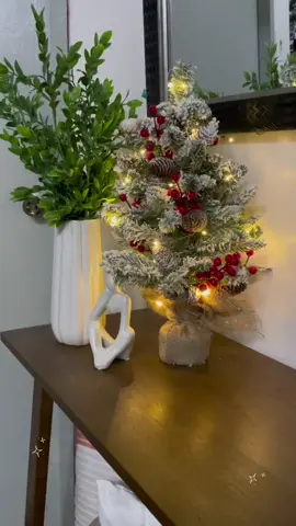 Tabletop mini snow Christmas Tree #christmastree #fyp #min #viral 