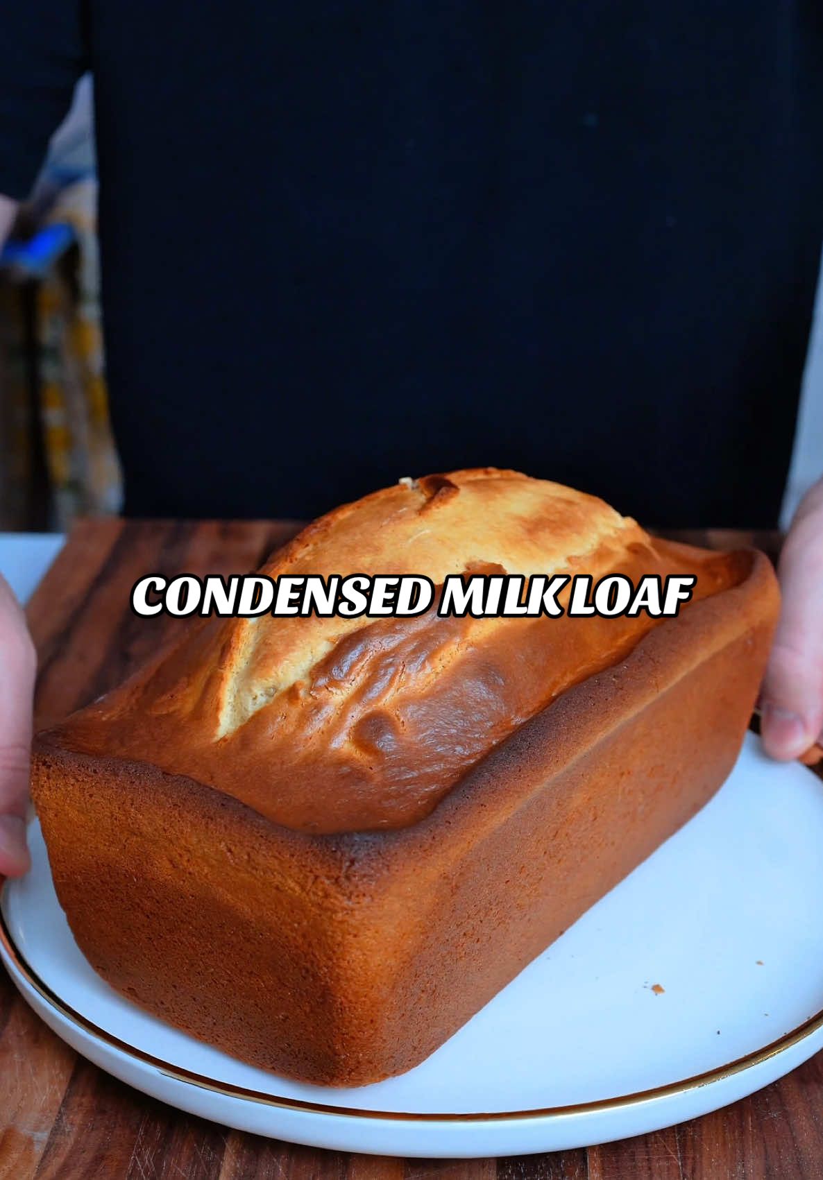 GOLDEN CONDENSED MILK CAKE 😍 Ingredients: • 1 3/4 cup flour • 3 eggs • 14oz can La Lechera Sweetened Condensed Milk • ½ cup plain yogurt (full fat) • 1 tbsp vanilla extract • 2 teaspoons baking powder • 1/4 teaspoon baking soda • ½ cup oil (favorite kind, I recommend olive) Preparation: • Preheat your oven to 350°F and blend all ingredients • Add a sheet of parchment paper (or coat with butter) to your loaf pan and pour in the mix! • Bake for about 40 minutes or until a toothpick comes out clean • Let cool, serve and enjoy!