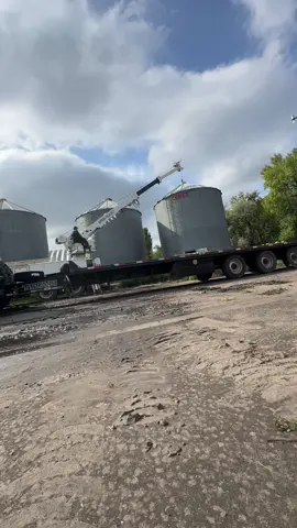 Just over here moving bins like no big deal…. #farmtok #fyp #foryoupage #farmmom #tiktok #farming #mn #bins #grain