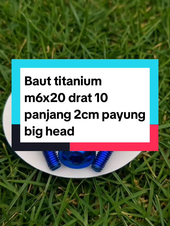 Baut titanium m6x20 drat 10 panjang 2cm payung big head  #aksesorismotor #bauttitanium 