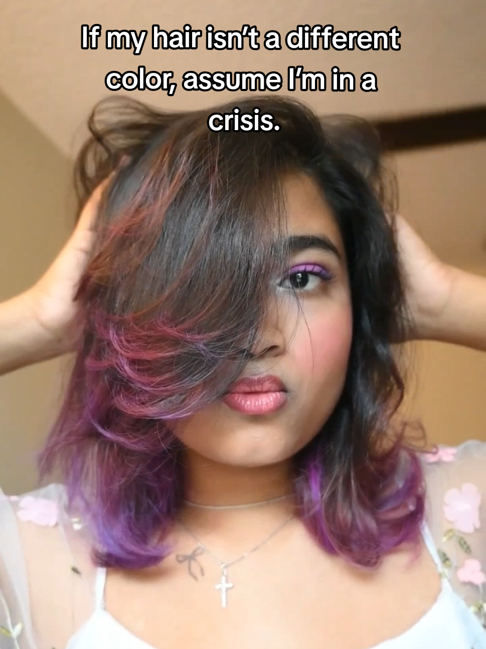 COLOURING YOUR OWN HAIR IS THERAPY✨️💪🏽💓😋#haircolor #purplehair #transition #fyp #relatable 
