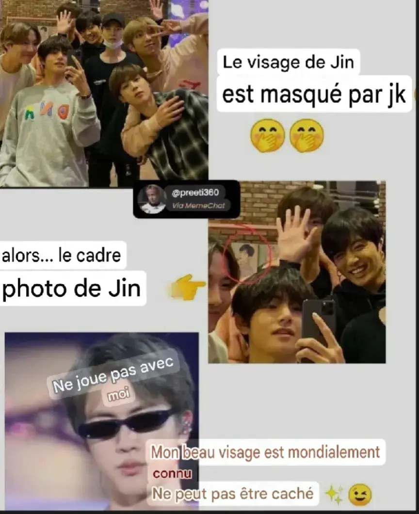 alors... le cadre photo de Jin Mon beau visage est mondialement connu Ne peut pas être caché 🤣 #btsarmyforever #btsarmy #jinbts #kpop #btsarmyforever💜 