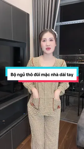 Bộ ngủ dài tay kẻ caro thô đũi mặc thu đông hợp lý lắm #dobongu #bongumacnha #bonguxinh #anhlonglanh #anhlonglanhreview 