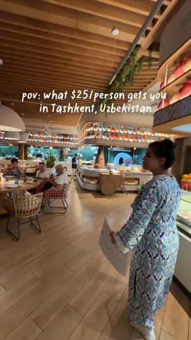 our fav uzbek restaurant!! still dreaming of their fresh bread 🥯  📍lali tashkent #uzbekistantravel #1yearoftravel #beautifulrestaurants #tashkent 