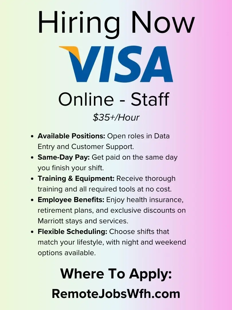 Visa is hiring for Customer Service 🙌 , Won't last long. Apply now ⏱️ #workfromhome #wfh #wfhjobshiringimmediately #wfhjobs2025 #dataentryjobs #hiringimmediately