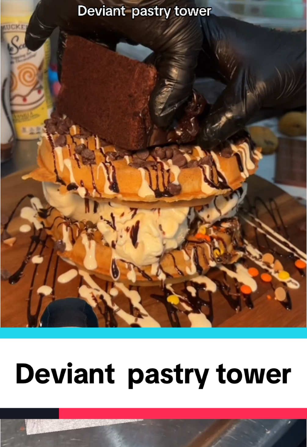 Deviant  pastry tower #marco #foodtiktok #foodvideo #foodcontent #foodreview 