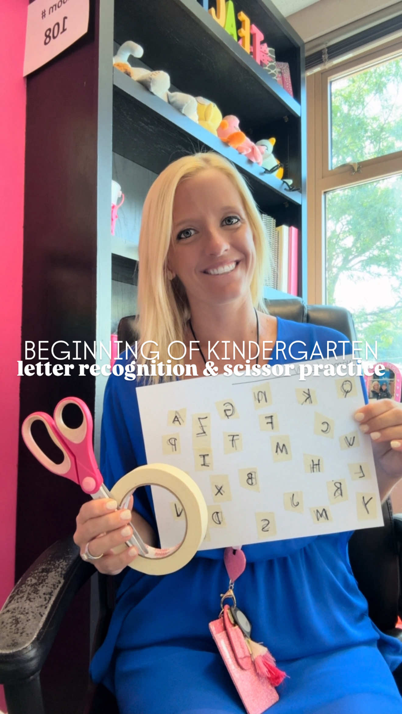 LETTER RECOGNITION & SCISSOR SKILLS • This is one of my go-to activities at the beginning of the year because it helps students to develop their scissor skills cutting each letter, and it’s an engaging way to practice recognizing letters A-Z.  #tiktokteacher #teacher #teachersoftiktok #kindergarten #teachertok 