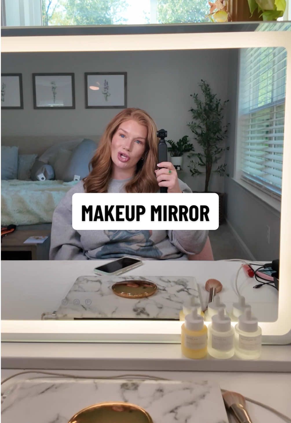 cannot get over how nice this makeup mirror is, especially considering the price!  #makeupmirror #vanitymirror #ledlightmirror #tiktokshoprestock #tiktokshopcreatorpicks 