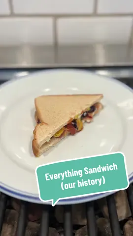 Everything Sandwich (our history) on Sandwiches of History⁣  For this week’s sandwich of “our history” we’re getting back to childhood. Not mine but Nicholas  who sent in the recipe for today’s Everything Sandwich. I am reasonably sure you’re not ready for this. Nor the outcome.  #fyp #sandwichesofhistory 