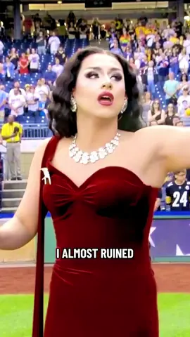 Thank you so much to @halt.celine and Al with @Pittsburgh Pirates for giving me this opportunity and letting me relive it with you all! Another huge thanks to @Brian David for this lovely gown and @Ava for capturing this moment for me (also wish Ava a happy birthday in the comments hehe) #joeyyoung #continentalpageantry #pittsburghpirates #nationalanthem #pittsburghdrag 
