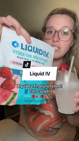 Replying to @McKenzie @Liquid I.V. Now has sugar free options! The strawberry watermelon is so yummy! #liquidIV #liquidivhydration  #hydrationmultiplier