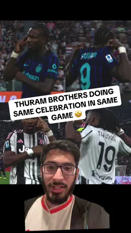 Thuram brothers doing same celebration in same game #thuram #thurambrothers #inter #juventus #fyp 