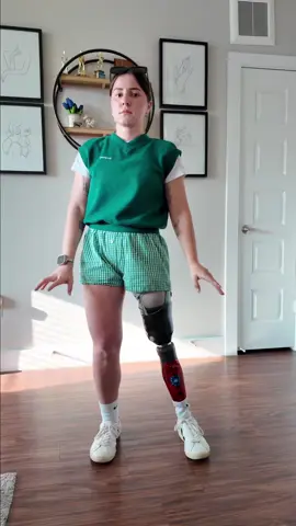 We’re vibing today 💚 #vibecheck #ajr #amputeelife 