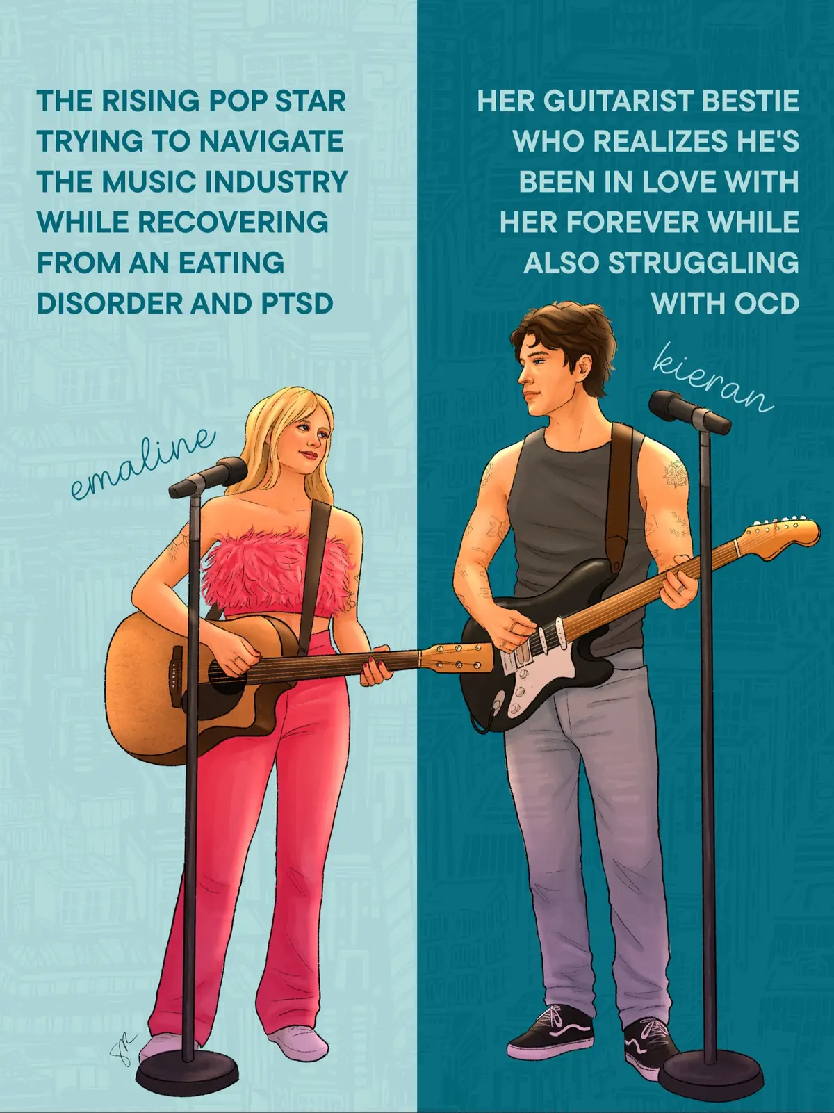 the story follows emaline levine (a rising pop star) and kieran hayes (her guitarist/childhood bestie) as they navigate fame, healing, and falling in love on tour 🥹💘⁣ ⁣ preorder and/or add to goodreads now at the link in my bio!!!⁣ it will also be available on kindle unlimited on release day 💕⁣ ⁣ cover + character art: @Sophie // Writer + Illustrator ⁣ ⁣ WHAT TO EXPECT FROM ESNY:⁣ ⁣ 🩷 best friends to lovers⁣ 🎤 music industry (pop star x guitarist)⁣ 🧠 mental health rep (ED, OCD, trauma)⁣ 🌶️ medium spice level⁣ 🍒 1D/harry styles fangirl references⁣ 🛏️ one bed/forced proximity⁣ 🌈 bi rep⁣ 🥹 golden retriever boyfriend⁣ ⭐️ dual POV⁣ . . #eversincenewyork #romancebooks #directioner #harries #fangirl 