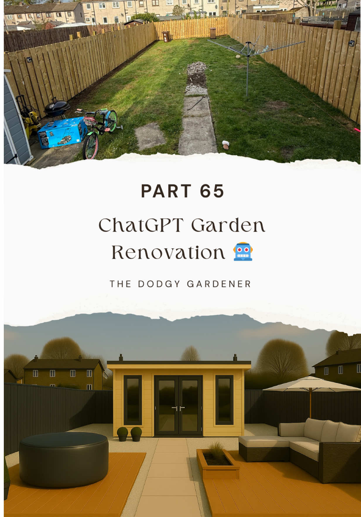Part 66 of trying to renovate my garden using a ChatGPT design 🤖 | Big day today – finally started installing the log cabin 🪵. Braces went in for the base, then it was logs, logs, and more logs one by one until the thing actually started to look like a cabin. Massive shout to @baerskintactical for kitting us out with some new clobber – keeping us warm while we wrestle timber 💪🦌. #chatgptgarden #dodgygardener #DIY #garden #gardening    