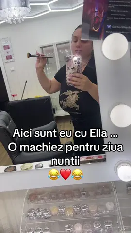 Radem glumim … 😂😜 dar eu o felicit ! ❤️👌🙏 #makeup #mireasa #ella #insulaiubirii @Nicoleta Radu 
