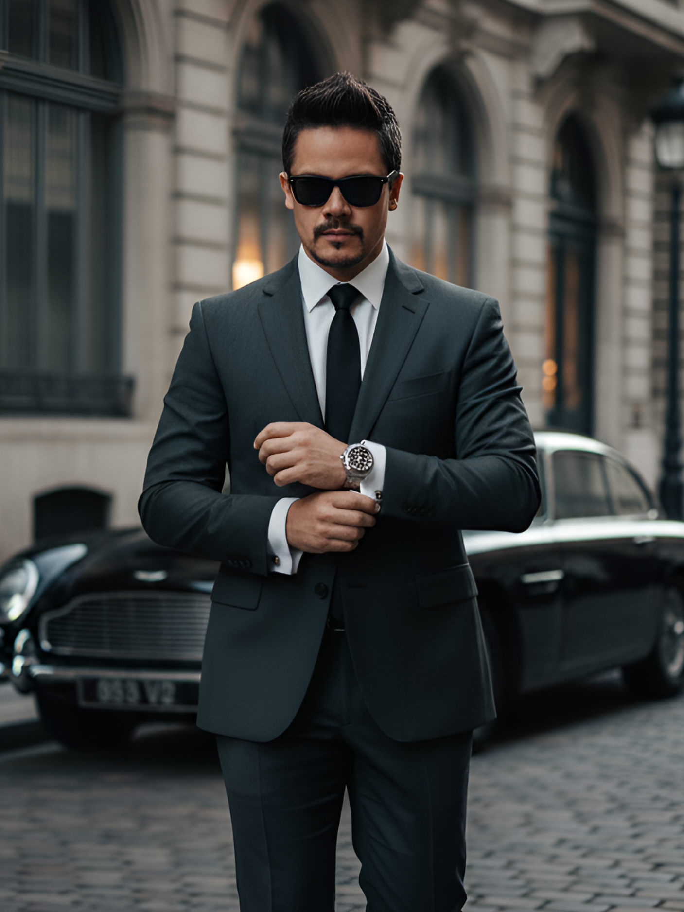 1. Abra o Gemini. 2. Adicione sua foto. 3. Insira o prompt. Transforme a foto enviada em uma cena cinematográfica hiper-realista em 8K inspirada em um filme de agente secreto. O homem da imagem enviada, veste um terno cinza perfeitamente ajustado, camisa branca impecável e gravata preta elegante, enquanto ajusta os punhos de suas abotoaduras caminhando com confiança por uma rua luxuosa de uma cidade europeia. Ele usa óculos de sol pretos sofisticados e um relógio de pulso de luxo, transmitindo elegância e mistério. Ao fundo, um carro esportivo clássico preto (estilo Aston Martin) está estacionado à beira da calçada, emoldurado por uma arquitetura histórica elegante e imponente. A iluminação é dramática e refinada, com um tom ligeiramente sombrio e polido, evocando a estética de um filme de espionagem de alto nível. O estilo é realista, cinematográfico e envolvente — como um frame de uma produção de Hollywood. #gemini #AI #studio #chatgpt #fyp 