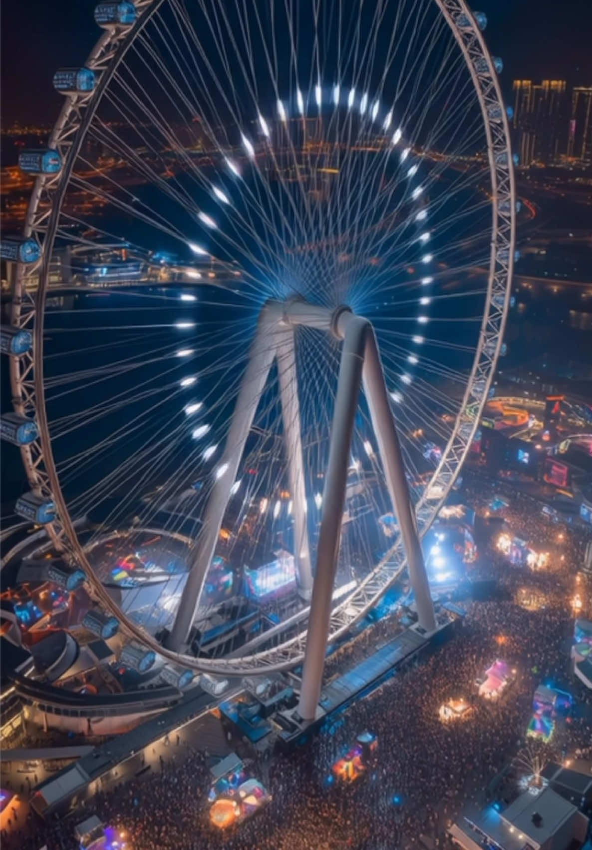 Imagine the world’s tallest Ferris wheel transforming into the ultimate concert stage 🎶🎡✨ David Guetta playing inside a glowing capsule, every cabin a VIP party in the sky, fireworks, lasers and Dubai skyline exploding with energy. The future of festivals is here. 🔥 #Dubai #DavidGuetta #FestivalVibes #AinDubai #ViralConcert 