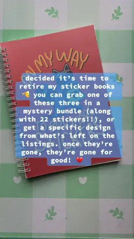 things are changin’!! and it’s time for these sticker books to find their homes 🏡 #stickers #stickercollection #stickerbook #cuteart #SmallBusiness 