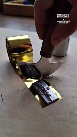Ever wondered how leather wallets and books get those shiny gold prints? Watch this to see the magic unfold! Tell us your favorite leather product below! 📹: bentshandmade / IG