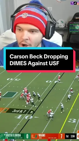 Carson Beck Dropping DIMES Against USF #ncaa #cfb #CollegeFootball #miami #usf 