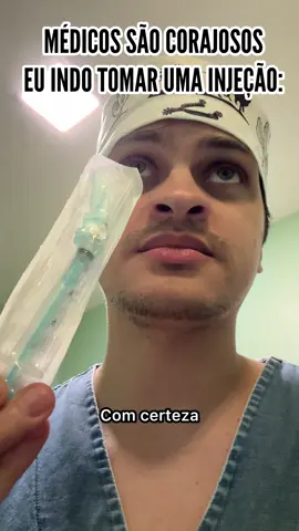 Médicos também tem medo! Você tem medo de injeção? #medicina #med #plantão #hospital 