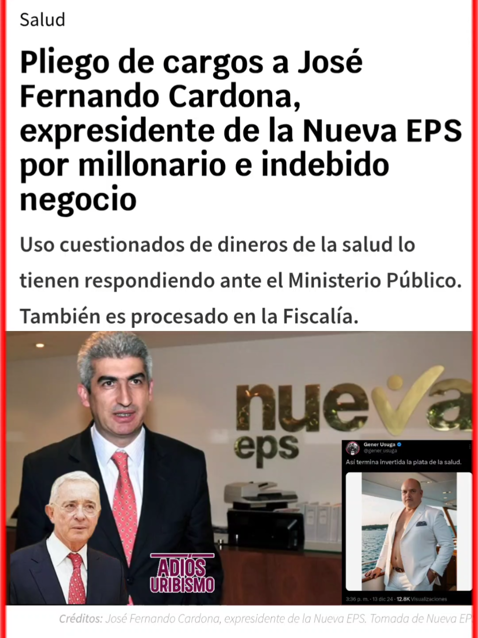 Cuando tengas una mala experiencia en la prestación de servicios de salud y en el suministro de medicamentos formulados en la Nueva EPS recuerda siempre esta noticia y la historia de la Ley 100 que realmente es un negocio 👊🏻🔥 #experiencia #nuevaeps #reformaalasalud #salud #Colombia 