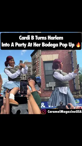 Cardi B pulled up to Harlem and turned her Bodega Baddie pop-up into a whole block party 🔥🗽 Fans showed mad love ahead of her upcoming album Am I The Drama? dropping Friday! 🎶👑 #CaramelMagazine#CardiB