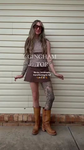 The most gorgeous fall transition fit.  #fallfashion#OOTD#gingham 
