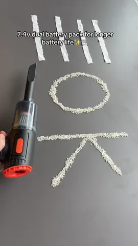 7.4v dual battery pack for longer battery life This small vacuum cleaner can be used for a long time after being fully charged. It sucks cleanly and is small, exquisite and easy to store. You can buy one to try. It is on sale now and free shipping. #carhoover#carinteriorcleaning#portablevacuumcleaner#compactvacuumcleaner#portablevacuumcleaner