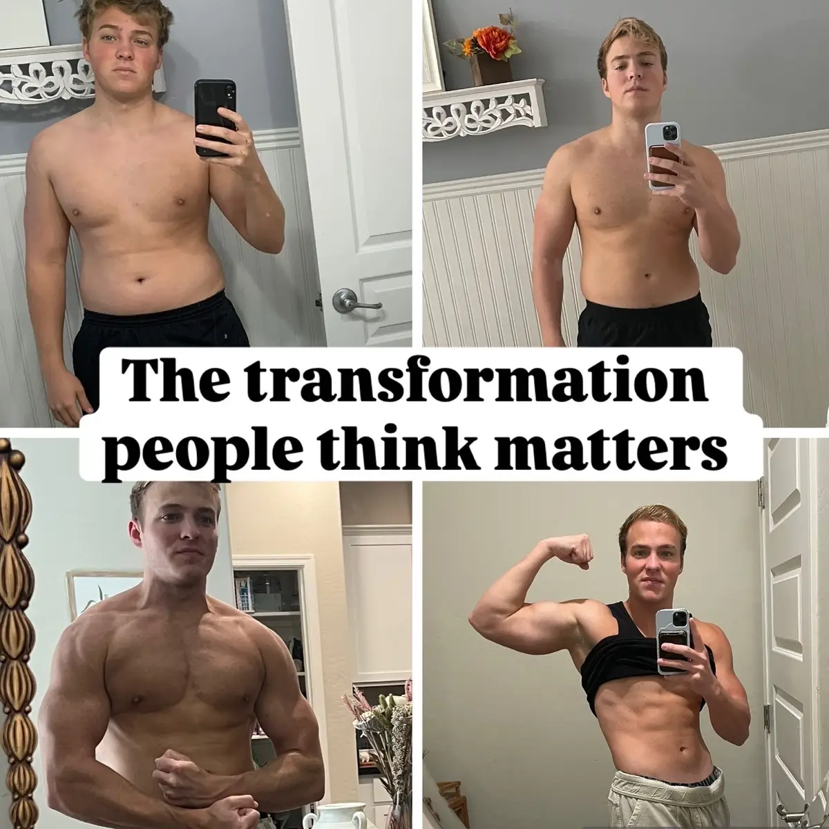 Of course, working on your physical health and health markers matters. But there’s more to it… It’s about how you feel about yourself when you’re by yourself. It’s about having meaningful connections in your life. It’s about having the right tools for your mental health.  It’s about the quality of life that you live. So many people are going to the gym just to get the before and after pic!  They care more about how they look just because they struggle with self love and body dysmorphia. If you ruin your mental state just to look good for a picture or to impress someone else.. is it worth it? HELL nah.#transformation #MentalHealth #physicalhealth 