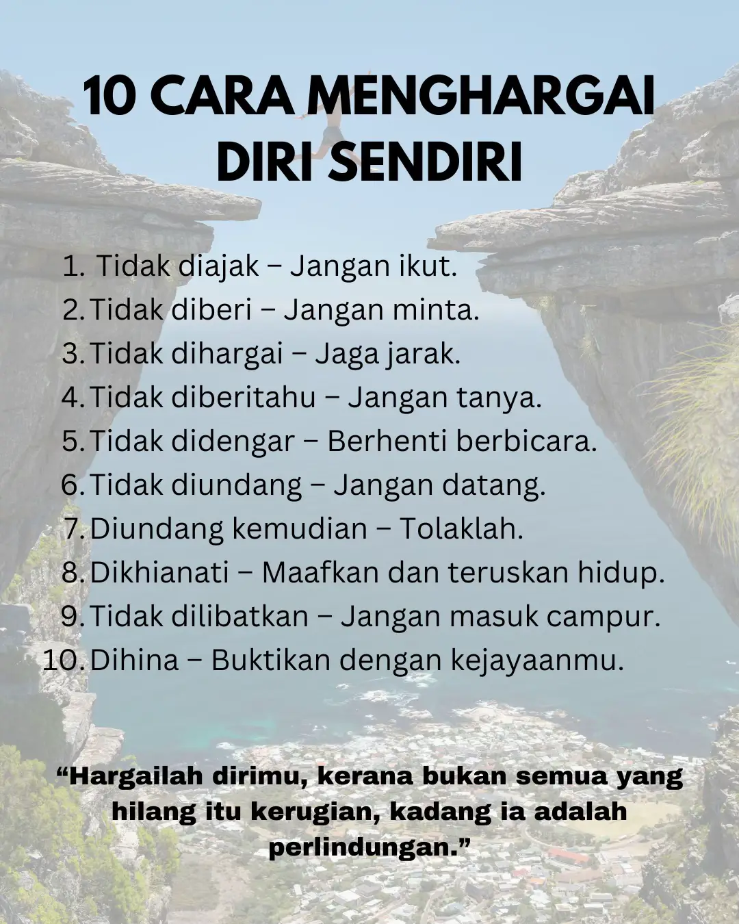 Kadang bukan kita tak cukup, tapi kita terlalu berharga untuk berada di tempat yang salah. #selflove #motivation #foryou #fyp #foryoupage 